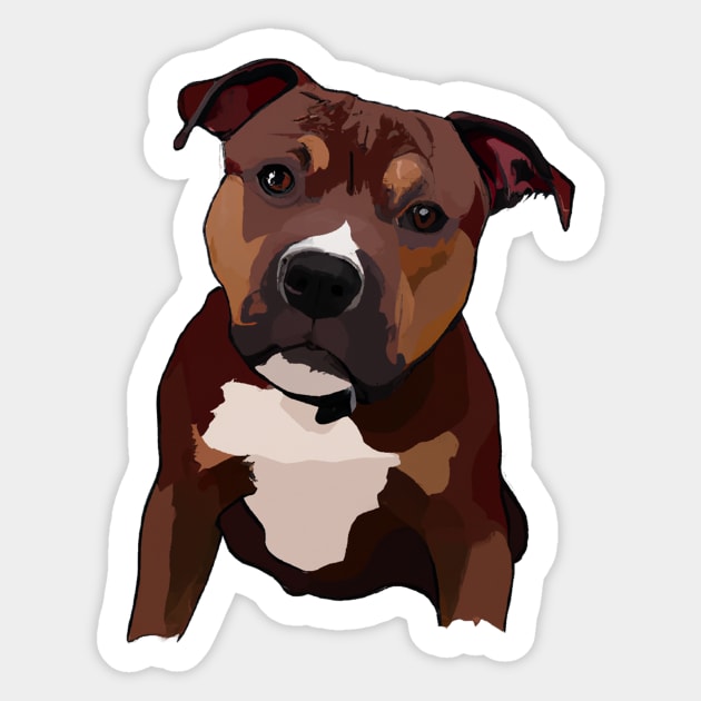 Cute Staffordshire Bull Terrier Drawing Sticker by Play Zoo